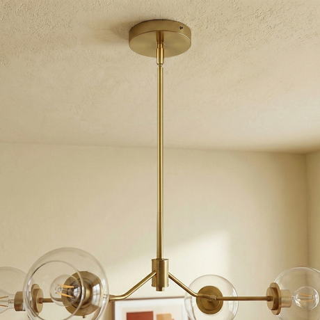 Jewel Four Lights Modern Farmhouse Chandelier Ceiling Hanging Light Fixture For Kitchen Island Dining Room 36"L × 20"W × 7.25"H with Clear Glass from Ashcroft Furniture - Luna Furniture