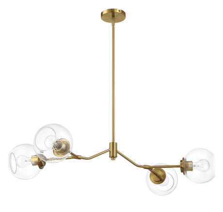 Jewel Four Lights Modern Farmhouse Chandelier Ceiling Hanging Light Fixture For Kitchen Island Dining Room 36"L × 20"W × 7.25"H with Clear Glass from Midinmod - Luna Furniture
