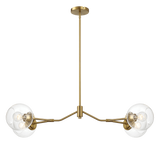 Jewel Four Lights Modern Farmhouse Chandelier Ceiling Hanging Light Fixture For Kitchen Island Dining Room 36"L × 20"W × 7.25"H with Clear Glass from Midinmod - Luna Furniture