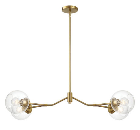 Jewel Four Lights Modern Farmhouse Chandelier Ceiling Hanging Light Fixture For Kitchen Island Dining Room 36"L × 20"W × 7.25"H with Clear Glass from Ashcroft Furniture - Luna Furniture