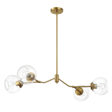 Jewel Four Lights Modern Farmhouse Chandelier Ceiling Hanging Light Fixture For Kitchen Island Dining Room 36"L × 20"W × 7.25"H with Clear Glass from Ashcroft Furniture - Luna Furniture