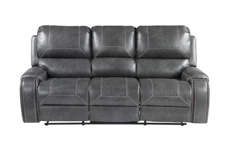 Keily Gray Reclining Sofa with Drop-Down Table from Steve Silver - Luna Furniture