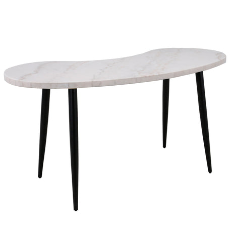 Kinsley White Marble Kidney Shaped Desk from Steve Silver - Luna Furniture