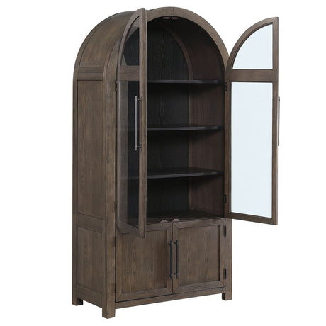 Burlington Cocoa Curio with Black Interior from Steve Silver - Luna Furniture