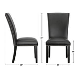 Camila Black 7-Piece Rectangle Gray Marble Top Dining Set from Steve Silver - Luna Furniture
