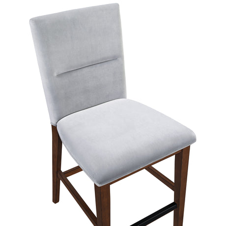 Zen Gray Velvet 24″ Counter Chair, Set of 2 from Steve Silver - Luna Furniture
