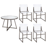 Jillian 5-piece Round Mirror Top Dining Set Black Nickel from Coaster - Luna Furniture