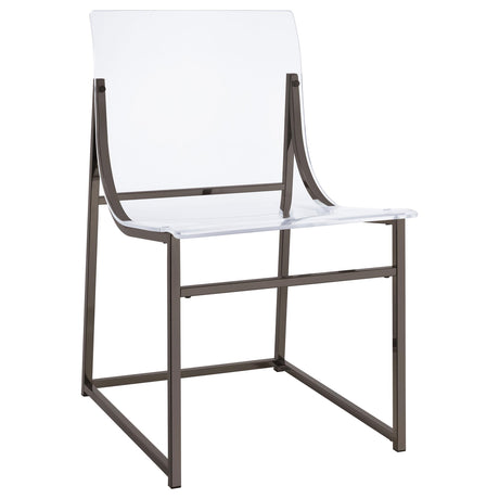 Jillian Black Nickel 5-piece Round Mirror Top Dining Set from Coaster - Luna Furniture