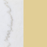 Jonelle Gold Round Glass Top End Table White Marble Shelf from Coaster - Luna Furniture