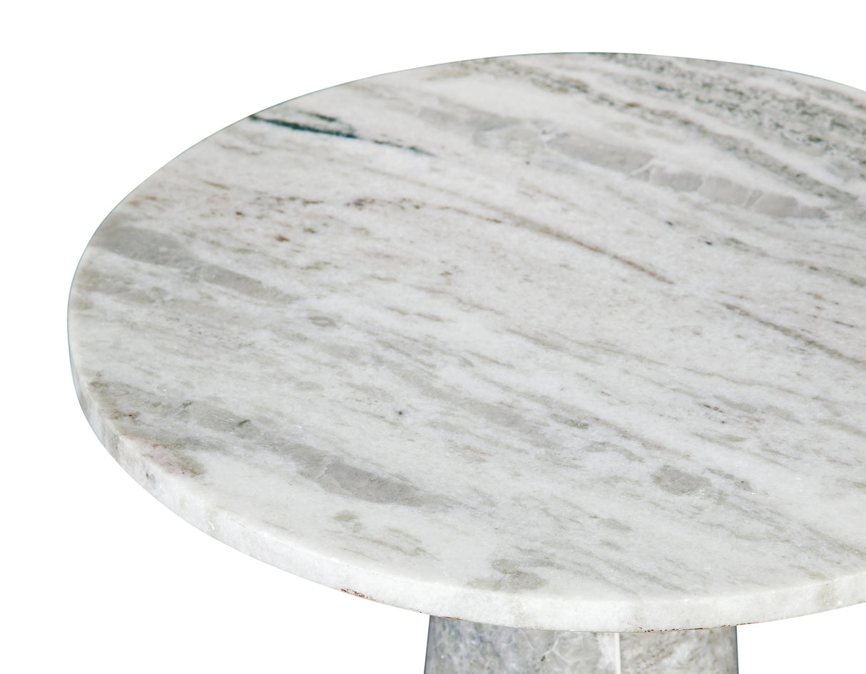 Joni 18″ Round Fantasy Brown Marble Accent End Table from Steve Silver - Luna Furniture
