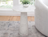 Joni 18″ Round Talita White Marble Accent End Table from Steve Silver - Luna Furniture