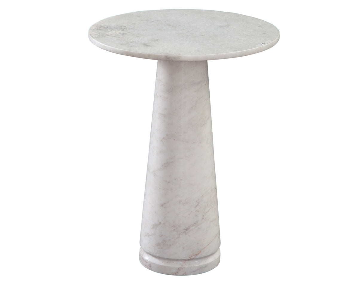 Joni 18″ Round Talita White Marble Accent End Table from Steve Silver - Luna Furniture