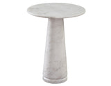 Joni 18″ Round Talita White Marble Accent End Table from Steve Silver - Luna Furniture