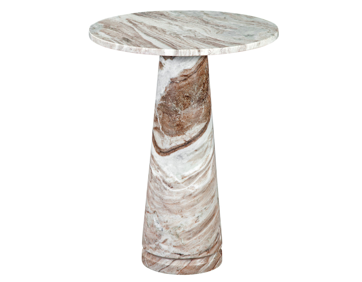 Joni 18″ Round Toronto Brown Marble Accent End Table from Steve Silver - Luna Furniture