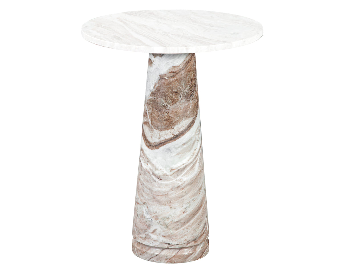 Joni 18″ Round Toronto Brown Marble Accent End Table from Steve Silver - Luna Furniture