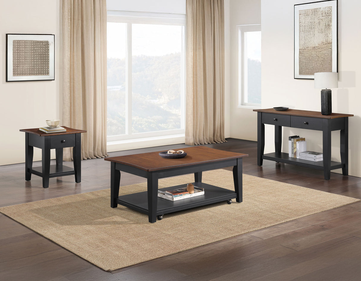 Joplin Walnut/Ebony 3-Piece Lift-Top Table Set from Steve Silver - Luna Furniture