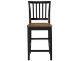 Joplin Solid Wood 24″ Farmhouse Counter Stool, Walnut and Ebony Finish from Steve Silver - Luna Furniture