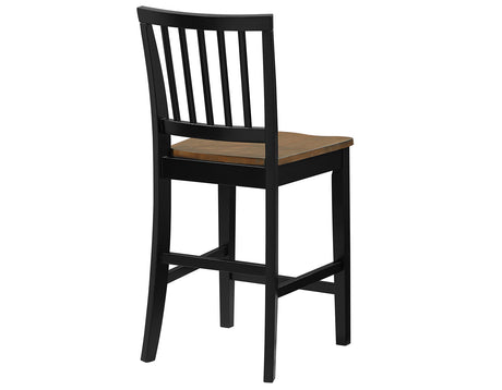 Joplin Solid Wood 24″ Farmhouse Counter Stool, Walnut and Ebony Finish from Steve Silver - Luna Furniture