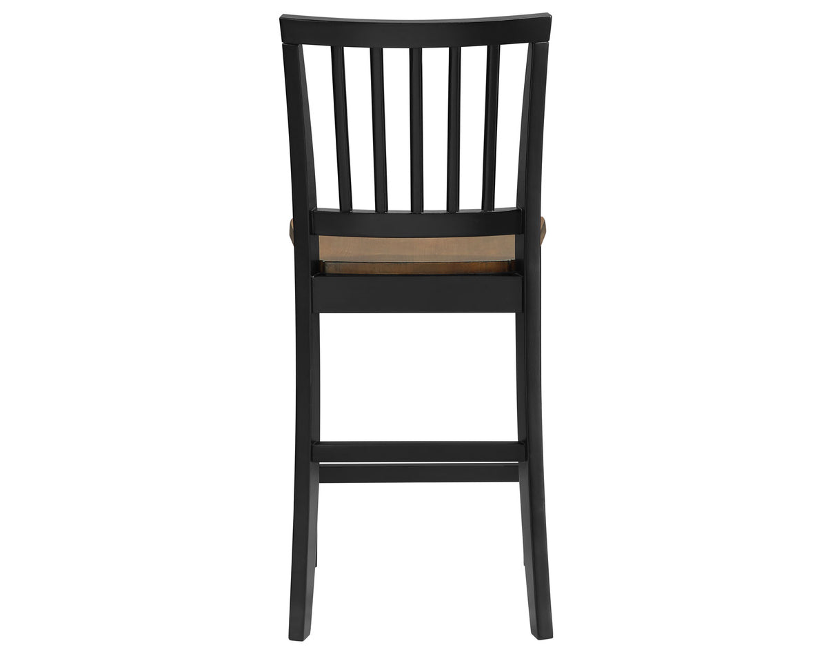 Joplin Solid Wood 24″ Farmhouse Counter Stool, Walnut and Ebony Finish from Steve Silver - Luna Furniture