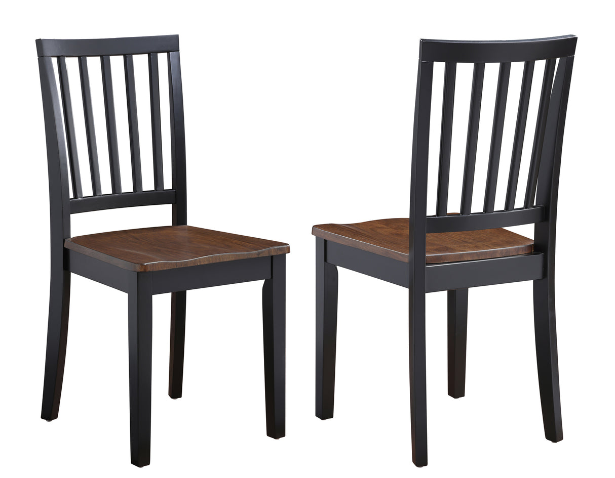 Joplin Walnut/Ebony Solid Wood Dining Chair, Set of 2 from Steve Silver - Luna Furniture