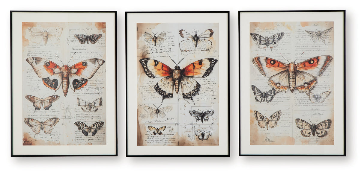 Jossletts Orange/Black/Ivory Wall Art (Set of 3) from Ashley - Luna Furniture