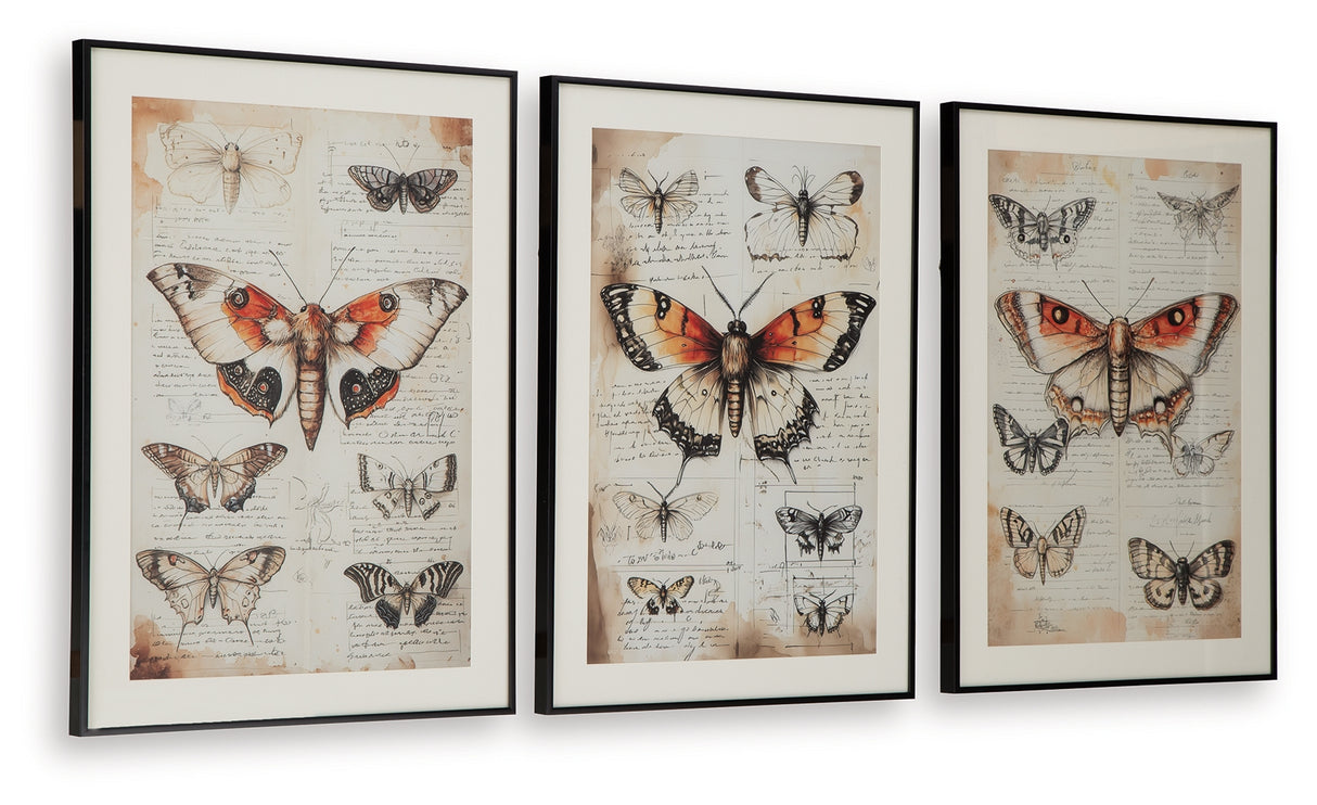 Jossletts Orange/Black/Ivory Wall Art (Set of 3) from Ashley - Luna Furniture