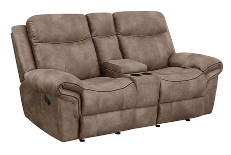 Nashville Cocoa Manual Glider Recliner Console Loveseat from Steve Silver - Luna Furniture