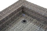 Tamyra Light Brown Resin Wicker Side Table & Ottoman from Steve Silver - Luna Furniture