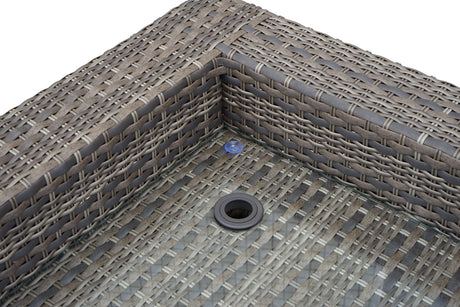 Tamyra Resin Wicker Side Table & Ottoman from Steve Silver - Luna Furniture