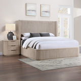 Henry Reeded 3-Drawer Nightstand with USB & Electric Outlets, Tan Finish from Steve Silver - Luna Furniture
