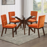 Zen 5-Piece Dining Set with Orange Velvet Chairs from Steve Silver - Luna Furniture
