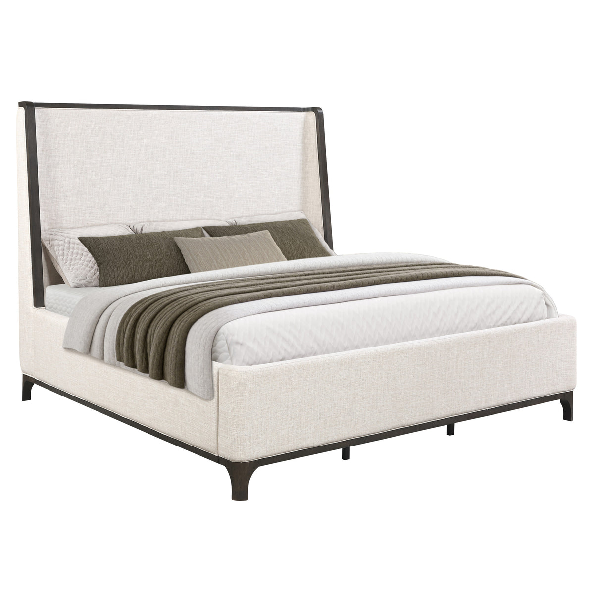 Verona Cream Upholstered King Bed from Steve Silver - Luna Furniture