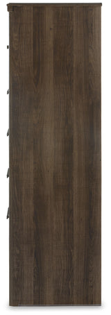 Juararo Dark Brown King Panel Bed, Dresser, Chest and 2 Nightstands from Ashley - Luna Furniture