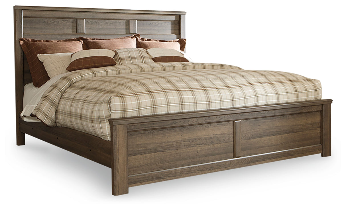 Juararo Dark Brown King Panel Bed, Dresser, Chest and 2 Nightstands from Ashley - Luna Furniture