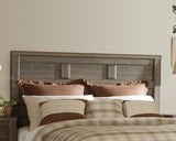 Juararo Queen Panel Headboard Bed with Mirrored Dresser, Chest and Nightstand in Dark Brown from Ashley - Luna Furniture