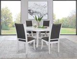 Judd 5-piece 54-inch Round Wood Dining Table Set Pearl White from Coaster - Luna Furniture