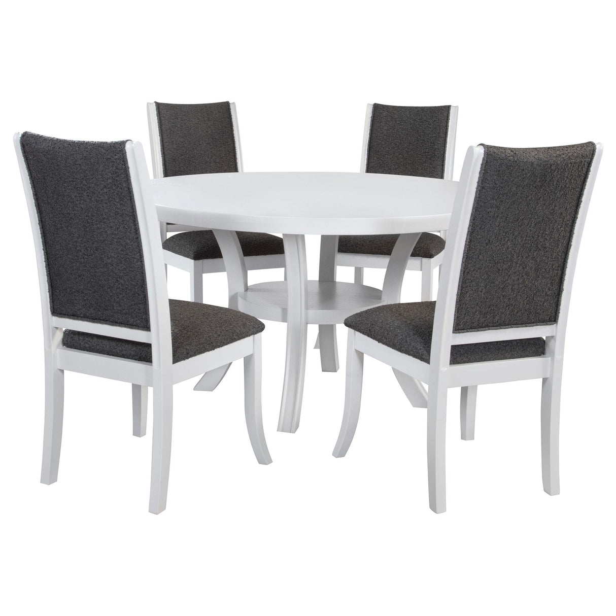 Judd 5-piece 54-inch Round Wood Dining Table Set Pearl White from Coaster - Luna Furniture