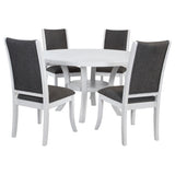 Judd 5-piece 54-inch Round Wood Dining Table Set Pearl White from Coaster - Luna Furniture