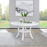 Judd Pearl White Round Dining Table with Shelf from Coaster - Luna Furniture
