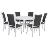 Judd 7-piece 54-inch Round Wood Dining Table Set Pearl White from Coaster - Luna Furniture