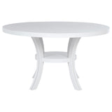 Judd 7-piece 54-inch Round Wood Dining Table Set Pearl White from Coaster - Luna Furniture