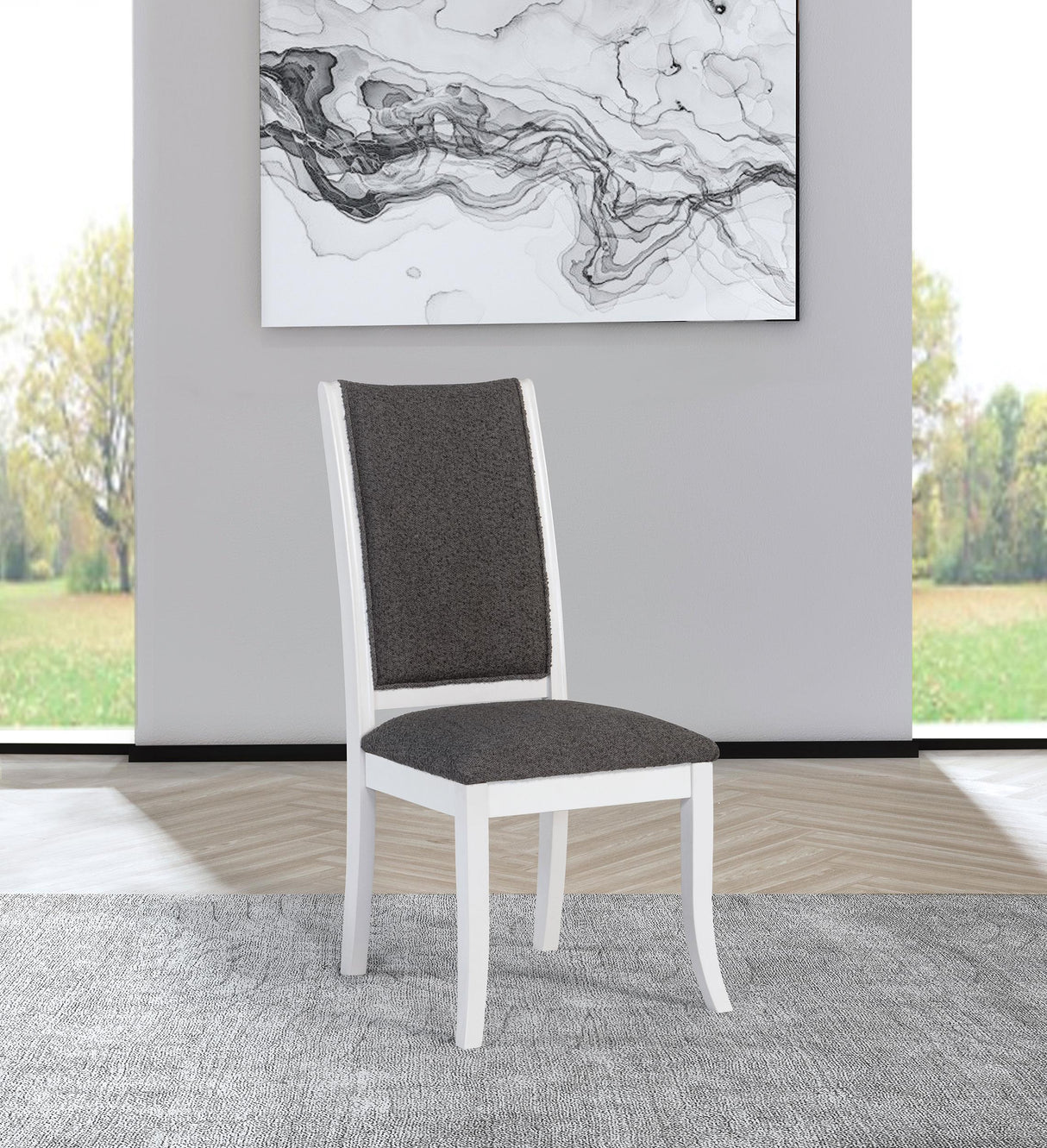 Judd Pearl White and Gray Dining Side Chair, Set of 2 from Coaster - Luna Furniture