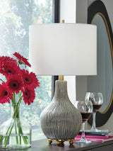 Judlen Gray/Gold Finish Table Lamp from Ashley - Luna Furniture