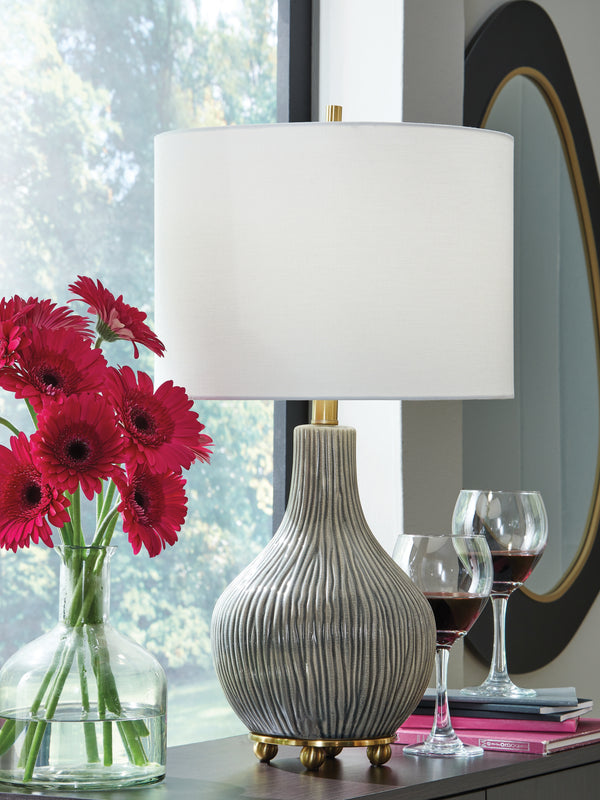 Judlen Gray/Gold Finish Table Lamp