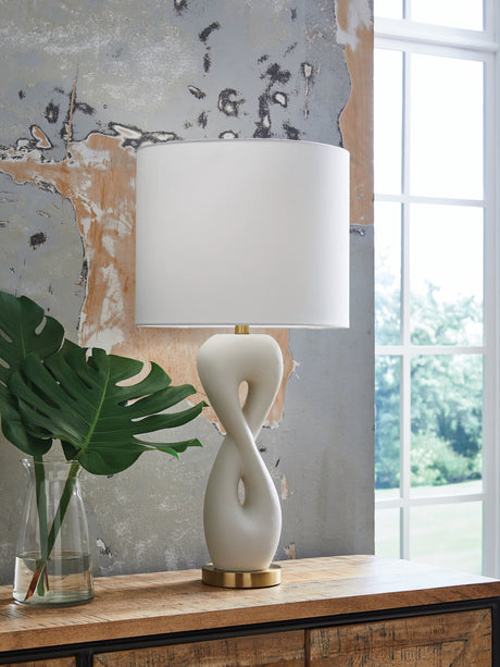 Judrich White/Gold Finish Table Lamp from Ashley - Luna Furniture