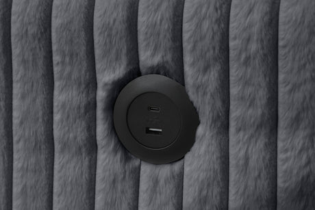 July Charcoal Double Storage Chaise Sectional With Pull-Out Bed from Happy Homes - Luna Furniture