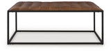 Junsor Brown/Black Coffee Table Ottoman from Ashley - Luna Furniture