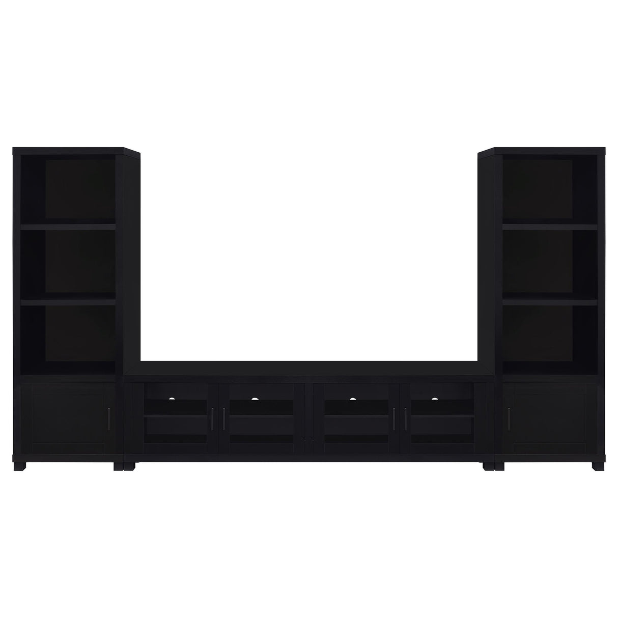 Jupiter Black 3-piece Entertainment Center 79-inch TV Stand from Coaster - Luna Furniture