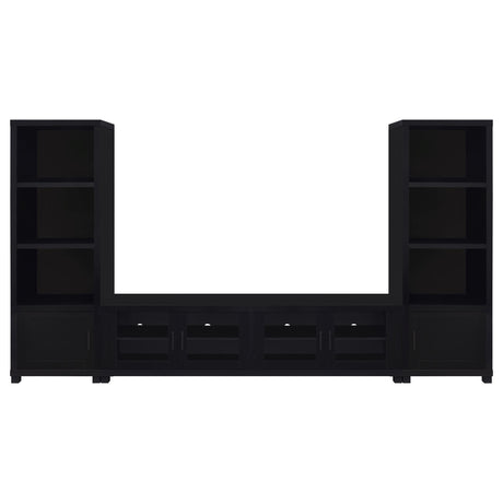 Jupiter Black 3-piece Entertainment Center 79-inch TV Stand from Coaster - Luna Furniture