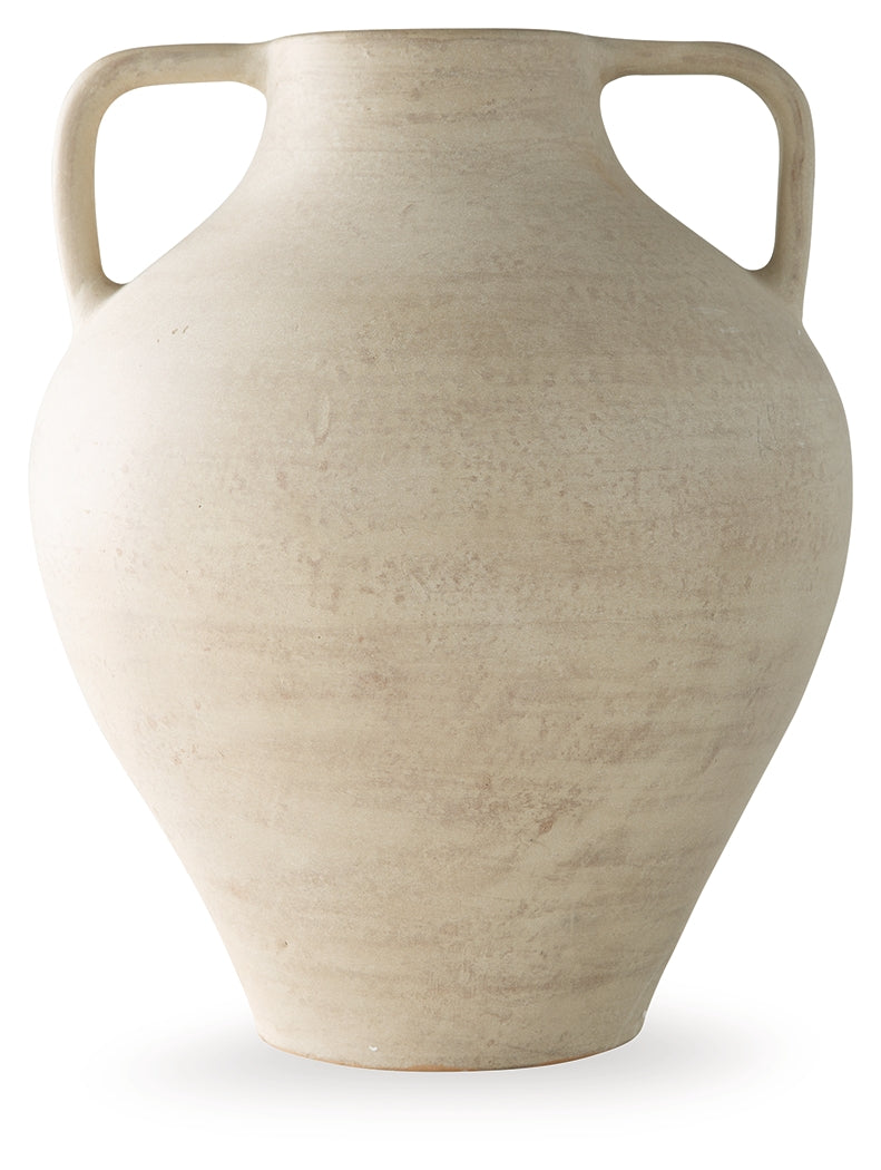 Justy Antique Beige Vase from Ashley Furniture - Luna Furniture